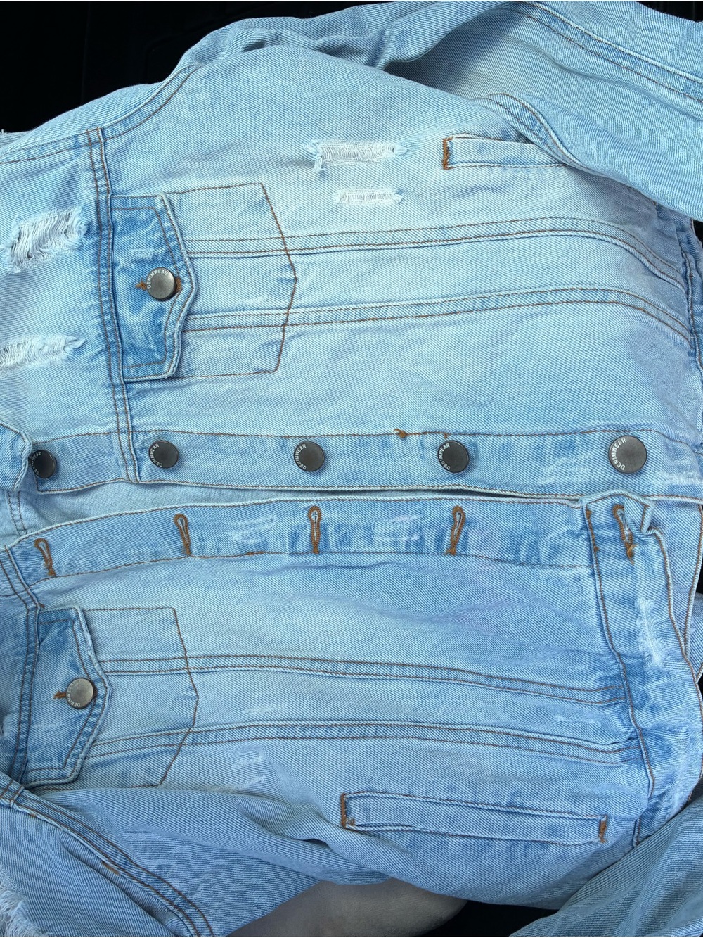 Light Wash Distressed Denim Jacket